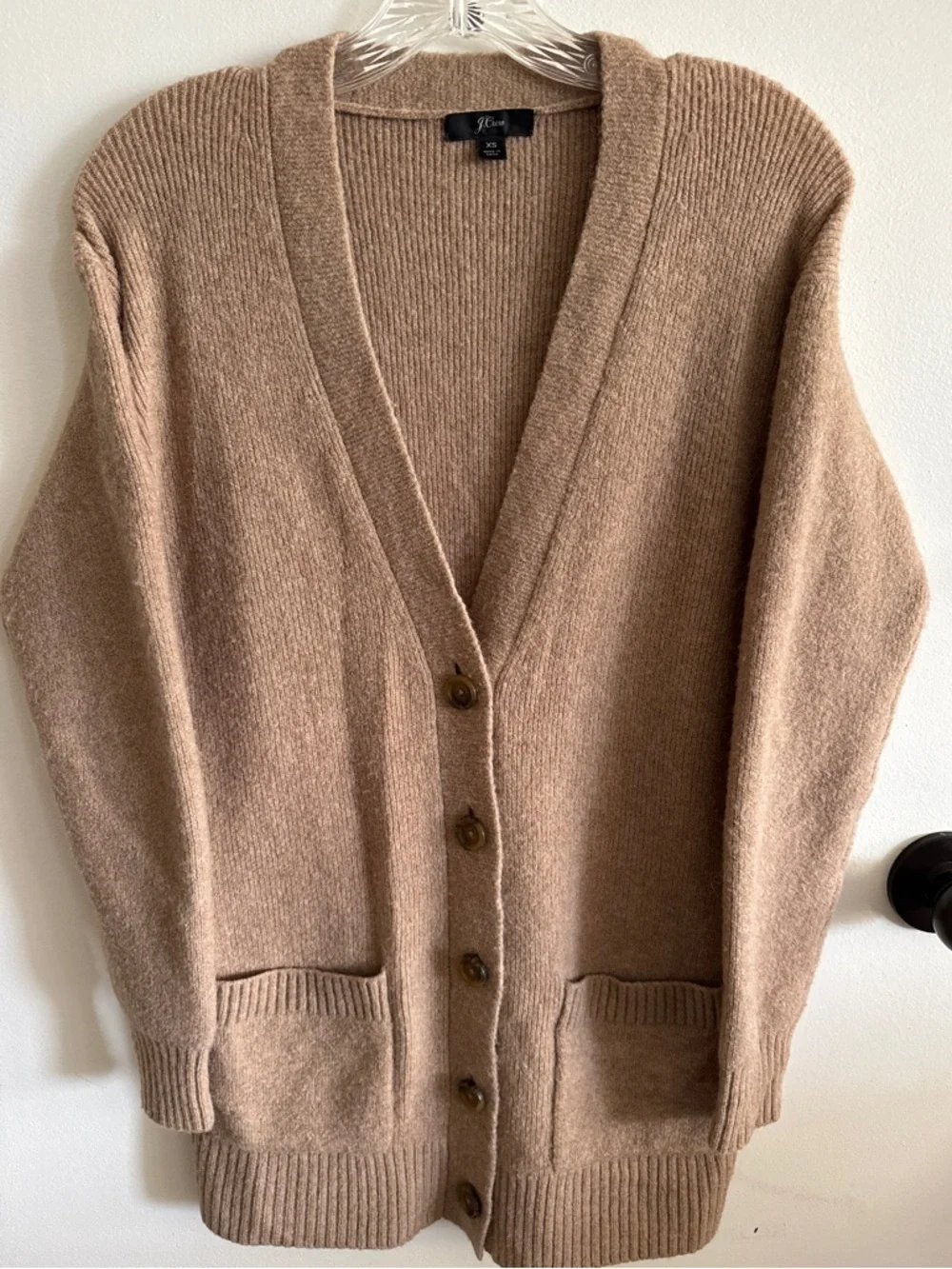 J. Crew Women’s Brown Button-Front Wool Alpaca Blend Knit Cardigan Size XS